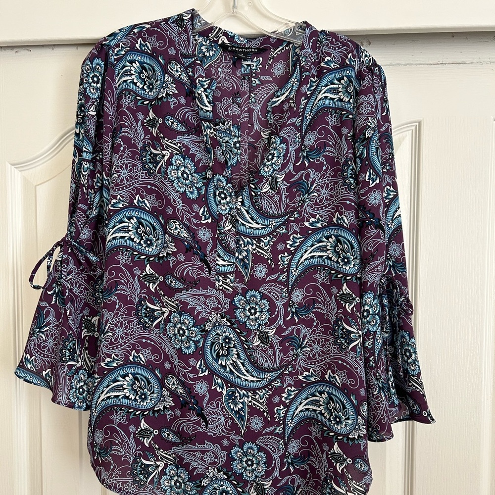 Long sleeve shirt purple blouse